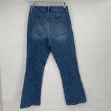 women Loft Braided Pocket Kick Crop Blue Jeans 27/4