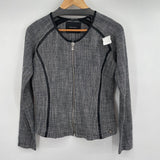 women Maison Scotch Rendezvous Zip Front Tweed Gray Jacket 1/Small