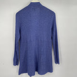 women Eileen Fisher Open Ribbed Cardigan Periwinkle Blue Sweater S