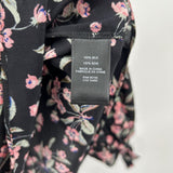 women Rebecca Taylor Tilda Floral Blouse Black Top L