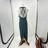 women Morgan & Co Vintage 1990s Sparkly Evening Gown Green Top 7/8
