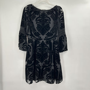 women Eliza J Embossed Velvet Cocktail Dress Black Dress 4