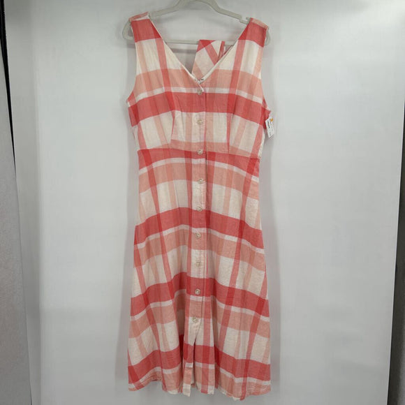 women Alex Marie Plaid Peach and White Dress 12