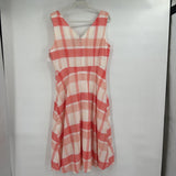 women Alex Marie Plaid Peach and White Dress 12