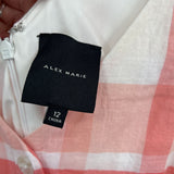 women Alex Marie Plaid Peach and White Dress 12