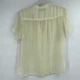 women Patty Woodard Vintage Button Down Cream Top S