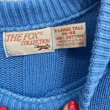 unisex The Fox Collection Vintage Cotton Knit Blue Sweater XLT