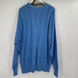 unisex The Fox Collection Vintage Cotton Knit Blue Sweater XLT