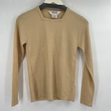 women NWT Vintage Square Neck Ribbed Tan Sweater S