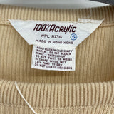 women NWT Vintage Square Neck Ribbed Tan Sweater S