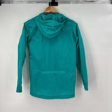 women Lands End Rain Coat Teal Jacket XL/16