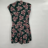 women Loft Floral Romper Green Coral Cream Dress 4