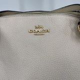 women Coach Pebbled Leather Kelsey Satchel Off-White Purse