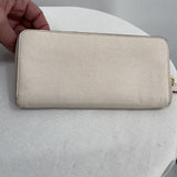 women Coach Crossgrain Leather Wallet Off-White Purse