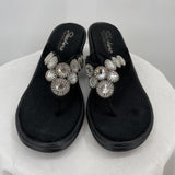 women Sketchers Rumblers Whimsical Wonder Sandals Black Silver Shoes 8