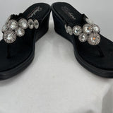women Sketchers Rumblers Whimsical Wonder Sandals Black Silver Shoes 8