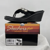 women Sketchers Rumblers Whimsical Wonder Sandals Black Silver Shoes 8