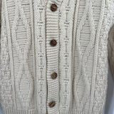 women JCPenney Vintage Cardigan Cream Ivory Sweater L