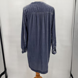 women Anthropologie Melody Velvet Tunic Dress Slate Blue Dress S