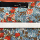 women Fredy & Gloster Button Front Abstract Print Blue Orange Green Dress JP38/US6