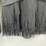 women Banana Republic Chiffon Fringe Blazer Black Jacket 14 Tall