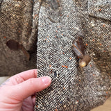 women Sterling Darling Vintage Tweed Toggle Faux Shearling Lining Brown Coat S