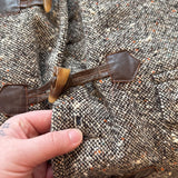 women Sterling Darling Vintage Tweed Toggle Faux Shearling Lining Brown Coat S