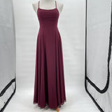 women Lulu's Dreamy Romance Burgundy Dress XS