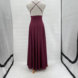 women Lulu's Dreamy Romance Burgundy Dress XS