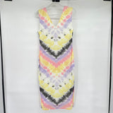 women AFRM Tie Dye White Yellow Purple Pink Black Dress L
