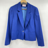 women Pendleton Vintage Wool Blazer Cobalt Blue Jacket 4P