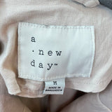 women A New Day Linen Blend Trench Coat Tan Jacket M