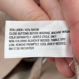 women A New Day Linen Blend Trench Coat Tan Jacket M