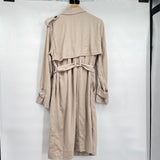 women A New Day Linen Blend Trench Coat Tan Jacket M