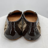women Coach Monogram Canvas Loafers Brown Shoes 8B