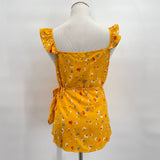 women Madewell NWT Silk Wrap Cami Top in Painted Carnations Marigold Top 4