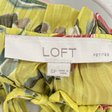 women Loft NWT Stripe Floral Blouse Spring Green Chartruse Top SP