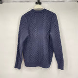 men Levi's Wool Blend Cable Fisher Navy Blue Sweater L