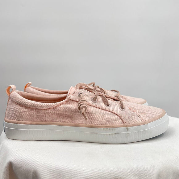 women Sperry Canvas Sneakers Pink Shoes 8.5