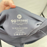 women 90 Degrees NWT Interlock Lana Crossover Crop Tight Legging Gray Activewear L