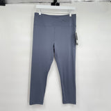 women 90 Degrees NWT Interlock Lana Crossover Crop Tight Legging Gray Activewear L