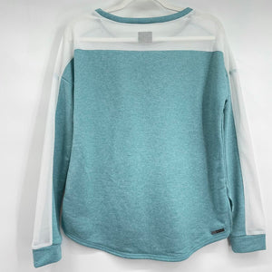 women Hurley Mesh Stripe Sweatshirt Aqua Activewear M
