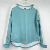 women Hurley Mesh Stripe Sweatshirt Aqua Activewear M