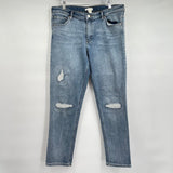 women H&M Patched Boyfriend Blue Jeans 16