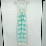 women Charming Miss Vintage Babydoll Gown Lingerie Aqua and Cream Intimates/Sleepwear M