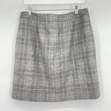 women Brooks Brothers Wool Blend Plaid MSRP $228 Gray Skirt 12P
