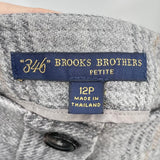 women Brooks Brothers Wool Blend Plaid MSRP $228 Gray Skirt 12P