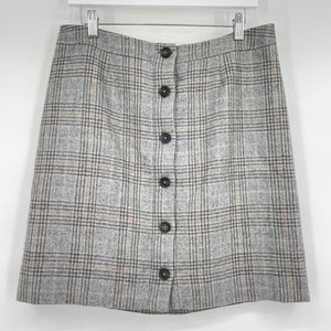 women Brooks Brothers Wool Blend Plaid MSRP $228 Gray Skirt 12P