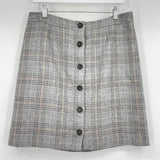 women Brooks Brothers Wool Blend Plaid MSRP $228 Gray Skirt 12P
