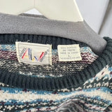 men Apparel Workshop Vintage Patterned Crewneck Multi Sweater L